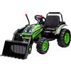 DecHome Ruspa Giocattolo per Bambini 3-5 Anni Cavalcabile a Batteria 6V con Suoni e Luci colore Verde - DH37082
