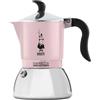 Bialetti Caffettiera Fiammetta Induction, 2 Tazze (100 ml), Adatta a Tutti i piani cottura, Design Elegante, Rosa