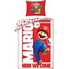 Halantex Parure da letto Super Mario, 100% cotone, copripiumino reversibile 140 x 200 cm + federa in coordinata