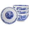 Spode Set di ciotole blu italiane in porcellana con design orientale, lavabili in lavastoviglie e adatte al microonde, per salse, contorni, antipasti, dessert, stoviglie blu e bianche