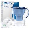 BRITA Caraffa filtrante acqua Marella Blu (2.4L) incl. 3 x BRITA filtri MAXTRA PRO All-in-1 che riduce cloro, calcare, PFAS e metalli - Eleganza e funzionalità