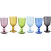 Excelsa Ice Set 6 Calici, Multicolor, Vetro Colorato in Pasta, 300 Ml.