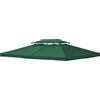 VivaGarden Copertura Gazebo 4x3 m a 2 Livelli in Poliestere con Cinghie e 10 Fori di Drenaggio colore Verde - A592GNAO66