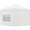 VivaGarden Gazebo Giardino 3x3 mt Pieghevole e Impermeabile con Pannelli Laterali in Acciaio e Tessuto Oxford colore Bianco - 84VG0WTBIA