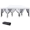 VivaGarden Gazebo Giardino Pieghevole 3x5,85 mt in Acciaio 6 Tende Zanzariera colore Bianco Crema