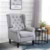 DecHome Poltrona Vintage Retrò Stile Francese in Tessuto con Braccioli 76x86x108 cm colore Grigio Grey - 833655GY