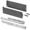 Emuca - Cassetto esterno Simplex 25 kg, altezza 159 mm, profondità 490 mm, Acciaio, Grigio antracite