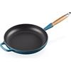 Le Creuset Padella Evolution con manico in legno in ghisa vetrificata, diameter 28 cm, Deep Teal, 20258286420422