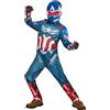 Rubie's Rubies Costume Captain America BNW Deluxe per bambini e bambine, tuta con petto muscoloso e maschera, licenza ufficiale Marvel, Brave New World per carnevale, feste, compleanni e regali