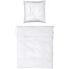Möve Noblesse - Set copripiumino 155 x 220 cm + 80 x 80 cm in 100% cotone, colore: Bianco/Blu chiaro