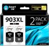Smart Ink Cartucce Compatibili per HP 903 XL 903XL (BK XL 2 Combo Pack) con tecnologia chip avanzata per la ricarica delle OfficeJet 6950 6960 6970