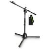 Gravity MS 4222 B - Asta microfonica corta con treppiede con base ripiegabile e portamicrofono estraibile a 2 punti nero