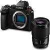 Panasonic LUMIX DC-S5E-K S5 - Fotocamera mirrorless full frame con obiettivo F1.8 da 50 mm, registrazione video 4K 60P con schermo diviso e Wi-Fi, attacco a L, Dual I.S a 5 assi, colore nero