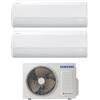Samsung Climatizzatore Condizionatore Samsung Dual Split Inverter serie WINDFREE AVANT S2 7+12 con AJ050TXJ2KG R-32 Wi-Fi Integrato 7000+12000