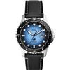 Fossil Orologio subacqueo blu da uomo, movimento al quarzo con data a tre lancette e cinturino in acciaio inossidabile o in pelle, 42 mm, Nero