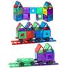 Playmags Costruzioni Magnetici - Set di 50 Pezzi - Giocattoli STEM per Bambini - Tessere Magnetiche Robuste E Super Resistenti con Tessere dai Colori Vivaci E Trasparenti con 4 Auto