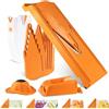 Börner Affettaverdure V3 (Set Professionale) - Affettatrice Multifunzionale per Fette, Julienne, Cubetti - Mandolina Regolabile con Lama a V in Acciaio Inossidabile - Colore: Arancione