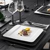 Villeroy & Boch Manufacture Rock Blanc Set 6 Piatti Piani Quadrati in Porcellana 28x28 cm Bianco