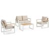 BIZZOTTO Set per Esterno con Cuscini Bizzotto Leandro 4PZ Bianco Beige - 663882