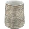 Wenko Bicchiere portaspazzolini Fedio, pregiato portaspazzolini per spazzolini e dentifricio in raffinata ceramica con inconfondibile superficie a rilievo color oro, dipinto a mano, diámetro 8 x 11 cm