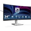 Philips Monitors Philips 34B2U5600C - Monitor curvo WQHD da 34 pollici, regolabile in altezza (3440x1440, 120Hz, HDMI, DisplayPort, USB-C (100W PD), RJ45, USB Hub) grigio scuro