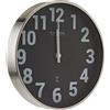 Explore Scientific RAC1003 Orologio a Parete diametro 25cm, Radiocomandato, Movimento Preciso, Non Necessita di Regolazione, Design Contemporaneo, Con Numeri, Metallo, Nero