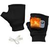 JOJOCY Guanti da lavoro riscaldati ricaricabili, guanti riscaldati senza dita, guanti a mezze dita touchscreen, guanti riscaldanti a 3 livelli per moto, escursionismo, ciclismo, campeggio (nero)