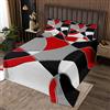 Homemissing Copriletto Trapuntato retrò Cerchio Rosso Grigio Nero per Ragazzi Ragazze Cerchio Geometrico Trapuntato Coperta Astratta Arte Decorazione Camera Astratta Geometrica Trapuntata 2 Pezzi Singolo
