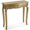 VERSA Cagliari Consolle Ingresso, Tavolo Consolle, Tavolino Ingresso, Tavolo Salotto, con 1 cassetto, Misure (A x L x l) 80 x 30 x 80 cm, Legno, Colore Dorato