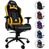 KLIM eSports - Sedia gaming Gialla di Alta Qualità + Supporto Lombare e Cervicale + Reclinabile + Poltrona Gaming Ergonomica e Regolabile + Pelle Sintetica e Materiali Premium [NUOVA VERSIONE]