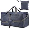 CestMall Borsone da viaggio pieghevole, CestMall borsa da palestra sportiva ripiegabile 70L con gancio in plastica e borsa per scarpe extra, per il weekend, impermeabile per la notte