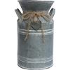 Venalys, bidone del latte in metallo zincato, stile vintage, vaso decorativo per fiori, brocca rustica stile francese per il latte, decorazione della casa, altezza di 26,9 cm