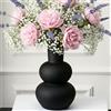 Tenforie Vaso da fiori in ceramica per decorazione, vaso di fiori per la decorazione della casa, soggiorno, casa, ufficio, centrotavola, tavolo e matrimonio, nero