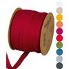 Halbach Seidenbänder Nastro di cotone, 10 mm x 30 m, 100% cotone, per fai da te, al metro, per decorazioni, fai da te, per lavori di cucito, colore: rosso vino