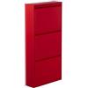 DRW Scarpiera in Metallo con 3 cassetti in Rosso Opaco 50 x 15 x 103 cm, 50x15x103cm