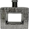 DRW Vaso da tavolo in ceramica con foro in argento 6x24x24 cm
