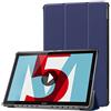 SATURCASE mediapad M5 10.8 custodia, Saturcase PU custodia pieghevole con supporto tablet protettivo copertura per Huawei MediaPad M5 10.8 Dark Blue