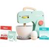 Owl & Fox Set da forno in legno, giocattolo da cucina, set di mixer da forno con accessori; gioco di ruolo da cucina per bambini dai 3 anni in su, dimensioni 20 x 12 x 23 cm, turchese