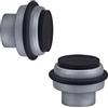 WAGNER Fermaporta DESIGN ARGENTO - Set da 2 pezzi - Diametro Ø 42 x 33 mm I Fermaporte a pavimento/a muro da avvitare I Fermaporte di design in plastica e gomma termoplastica - 15508302