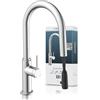 SCHÜTTE Blackpool 79516 Rubinetto da cucina con doccetta estraibile, rubinetto da cucina a 360 gradi, miscelatore con miscelatore monocomando, rubinetto per lavello con doccetta estraibile, cromato