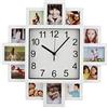 Timelike Orologio con cornice fai da te, orologio da parete moderno, cornice in plastica con collage di foto, decorazione per la casa, per realizzare un orologio multi foto Bianco 38.5CM