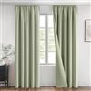 MIULEE Tende Oscuranti per Interni con Fettuccia L 140 x A 225 cm, Tenda Verde Salvia Soggiorno Moderne 2 pezzi, Tenda per Finestra Termica Isolante,Tende Oscurante Finestra Camera da Letto Salotto
