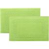 ZOLLNER 2 tappetini da bagno - morbidi e assorbenti zerbini da doccia - lavabili a 95°C - cotone - 50x70 cm - verde