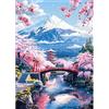EOBROMD 5D Diamond Painting Kit Completo Monte Fuji, Paesaggio Pittura Diamante FAI DA TE, Fiore Diamond Painting Adulti, Strass Ricamo a Punto Croce Painting per Decorazione Casa 30x40 cm