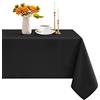 Romanstile Tovaglia quadrata 140x140 cm Antimacchia Nero 4 Posti idrorepellente Tovaglie elegante per Natale,esterno,Compleanno,Albergo,Ristorante,Bar,Caffè,Birstro,Feste