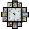 Timelike Orologio con cornice fai da te, orologio da parete moderno, cornice in plastica con collage di foto, decorazione per la casa, per realizzare un orologio multi foto Trasparente 38.5CM