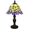 Tokira Lampada da Tavolo in Stile Tiffany da 8 Pollici, Luce Notturna in Vetro Colorato Vintage, Lampade da Scrivania da Comodino Viola per Soggiorno Illuminazione da Studio in Stile Semplice