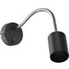 ledscom.de Lampada da lettura/parete WAIKA, collo d'oca, interruttore, nero opaco, 1x GU10 max. 60W