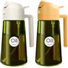 YARRAMATE Spruzzino Olio in Vetro Luce Blocco Scuro Verde per Friggitrice Aria 2 in 1 da 2, 470 ml Dosatore d'Oliva Bottiglia e Oliera Spray da Cucina, Nebulizzatore (Bianco e Arancione)