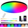 Eregou Plafoniera LED Soffitto Dimmerabile, RGB Lampada da Soffitto 24W 2400LM con Telecomando, IP44 Pannello per Corridoio Camera da letto Soggiorno Bagno Cucina, Alexa APP GoogleHome Control